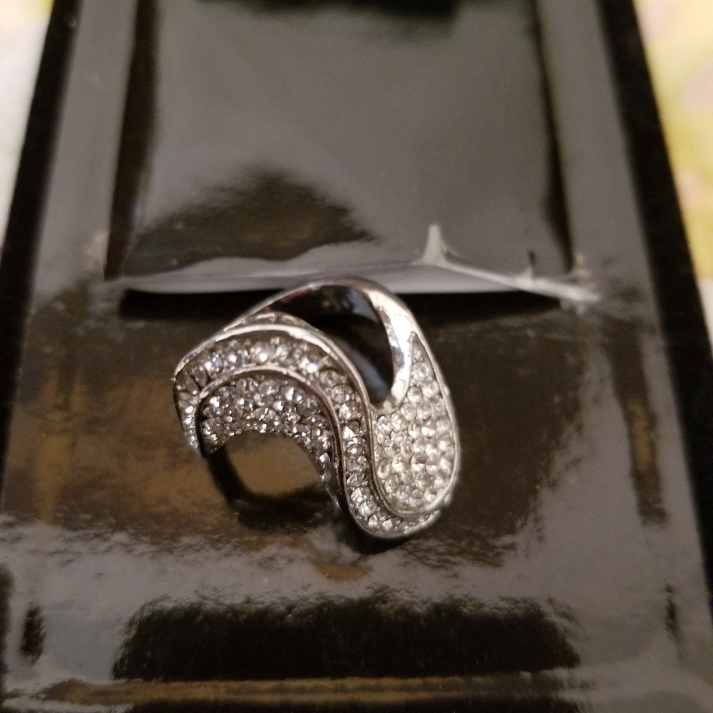 Curved Rhinestone Ring - image 2
